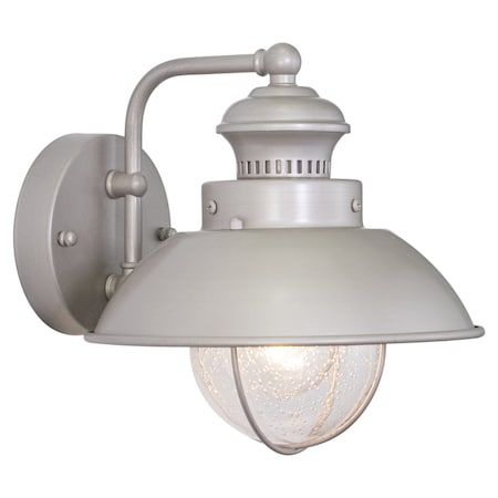 Vaxcel Harwich Brushed Nickel 1 Light Nickel Coastal Barn Dome Outdoor Wall Lantern OW21593BN